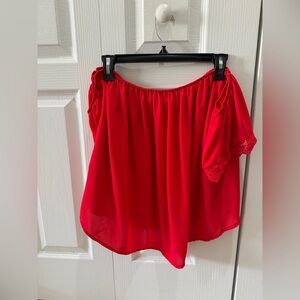 SHEIN Vibrant Red Off-Shoulder Blouse